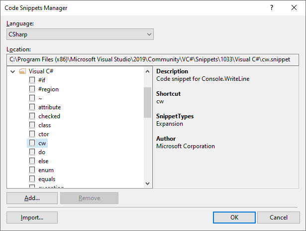 Данный C#-сниппет позволяет добавить в код строчку Console.WriteLine();